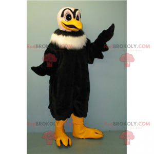 Mascotte de vautour noir avec un col blanc - Redbrokoly.com
