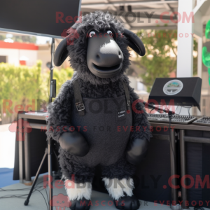Svart Merino Sau maskot...