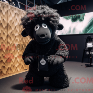 Svart Merino Sau maskot...