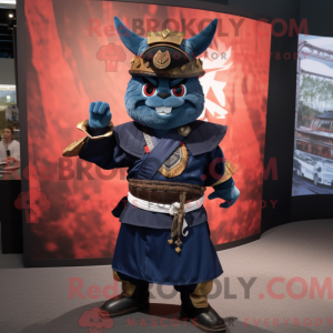 Navy Samurai maskot kostume...