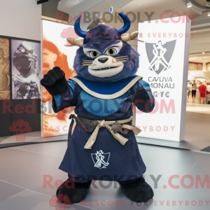 Navy Samurai mascot costume...