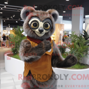 Brun Lemur-maskotdraktfigur...