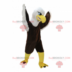 Brown and white eagle mascot with blue eyes - Redbrokoly.com