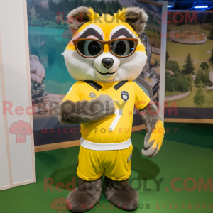 Lemon Yellow Raccoon mascot...