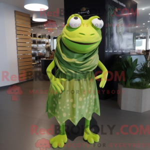 Olive Frog maskotdraktfigur...