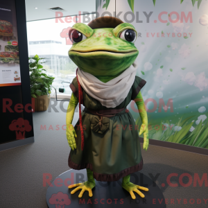Olive Frog Maskottchen...