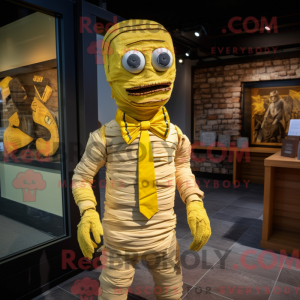 Yellow Mummy mascot costume...