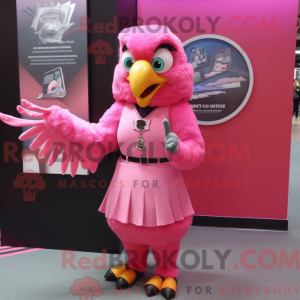 Pink Hawk Maskottchen...