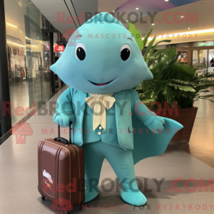 Cyan Stingray Maskottchen...