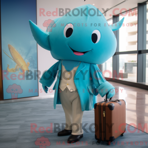 Cyan Stingray Maskottchen...