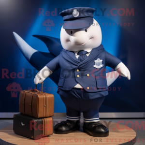Navy Whale maskot kostume...