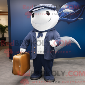 Navy Whale-maskotdraktfigur...