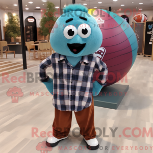 Teal Volleyball Ball mascot...