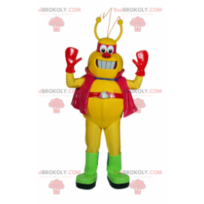 Yellow Alien mascot with cape - Redbrokoly.com