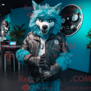 Cyan Say Wolf maskot...