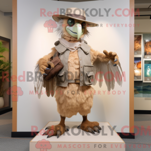 Tan Harpy maskot kostume...