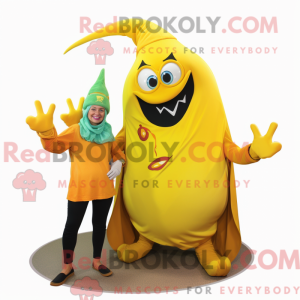 Gul heks maskot kostume...