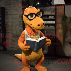 Orange Allosaurus maskot...
