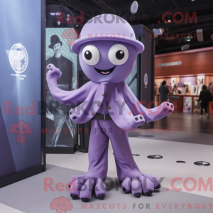 Lavendel Octopus maskot...