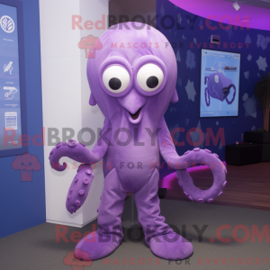 Lavendel Octopus maskot...