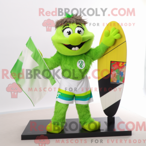 Limegrøn irsk flag maskot...