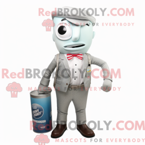 Sølv sodavandsdåse maskot...