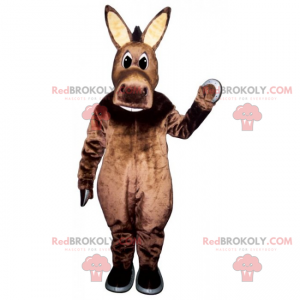 Donkey mascot with big beige ears - Redbrokoly.com