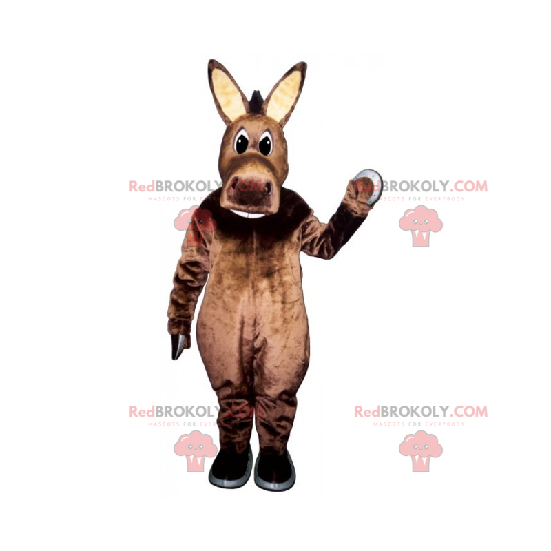 Eselmaskot med store beige ører - Redbrokoly.com