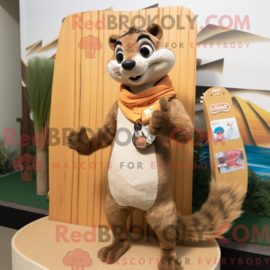Tan Weasel maskot kostyme...