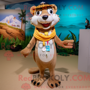 Tan Weasel maskot kostyme...