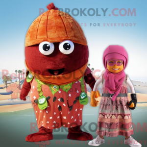 Rust hindbær maskot kostume...
