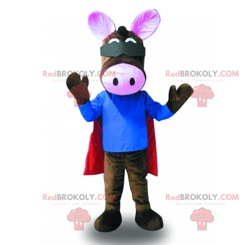 Donkey mascot with red cape - Redbrokoly.com