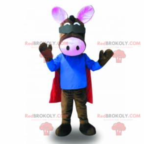 Esel Maskottchen mit rotem Umhang - Redbrokoly.com