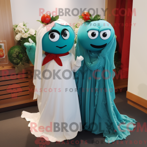 Teal Tomato-mascottekostuum...