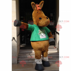 Mascote burro com t-shirt verde - Redbrokoly.com