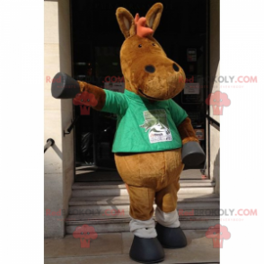Mascotte di asino con t-shirt verde - Redbrokoly.com
