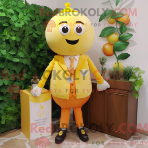 Gul aprikos maskot drak...