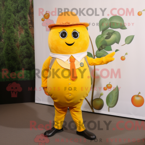 Gul aprikos maskot drak...