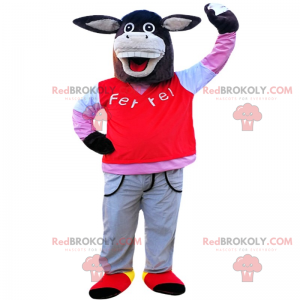 Ezel mascotte in broek en trui - Redbrokoly.com