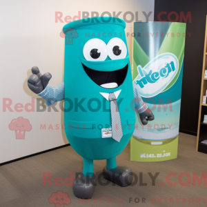 Teal Soda Can mascot...