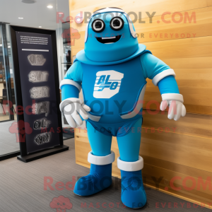 A figura azul da máscara de...