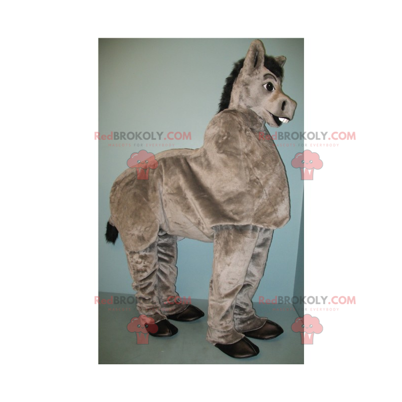 Mascota burro gris a cuatro patas - Redbrokoly.com
