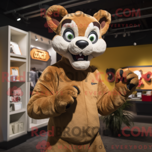 Brun Puma maskot kostume...
