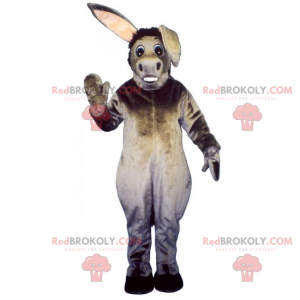 Gray donkey mascot with visible teeth - Redbrokoly.com