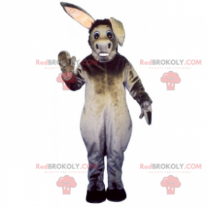 Mascote de burro cinzento com dentes visíveis - Redbrokoly.com