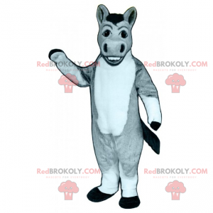 Grijze ezel mascotte met grote neusgaten - Redbrokoly.com