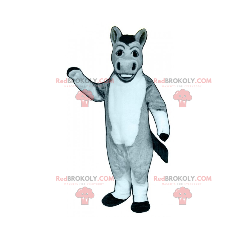 Grå eselmaskott med store nesebor - Redbrokoly.com
