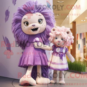Lavendel løve maskot...
