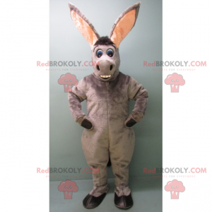 Gray donkey mascot with long ears - Redbrokoly.com