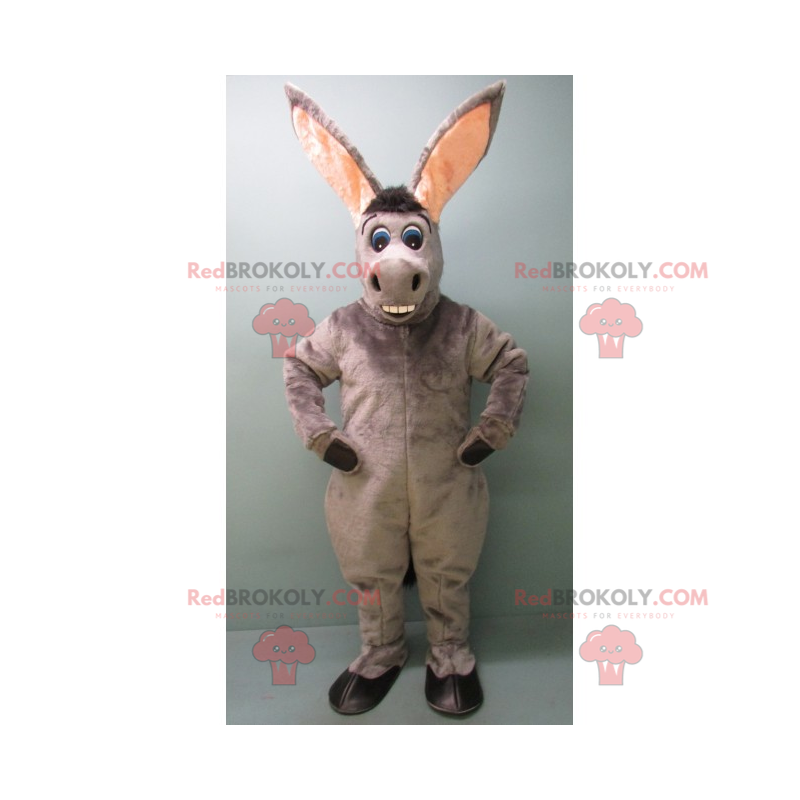 Szary osioł maskotka z długimi uszami - Redbrokoly.com Szary osioł maskotka z długimi uszami - Redbrokoly.com